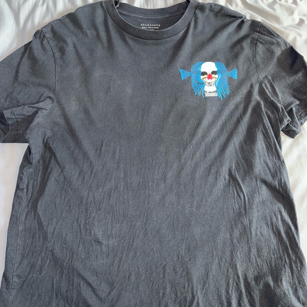 All Saints Black Graphic T-Shirt for Men